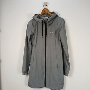Columbia Womens XS Gray Hooded Softshell Jacket Slim Fit Lightweight Coat